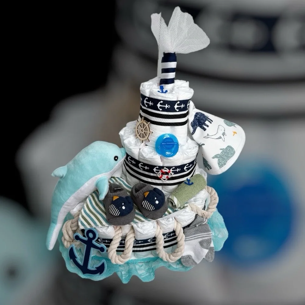 Ship Dolphin Diaper Cake